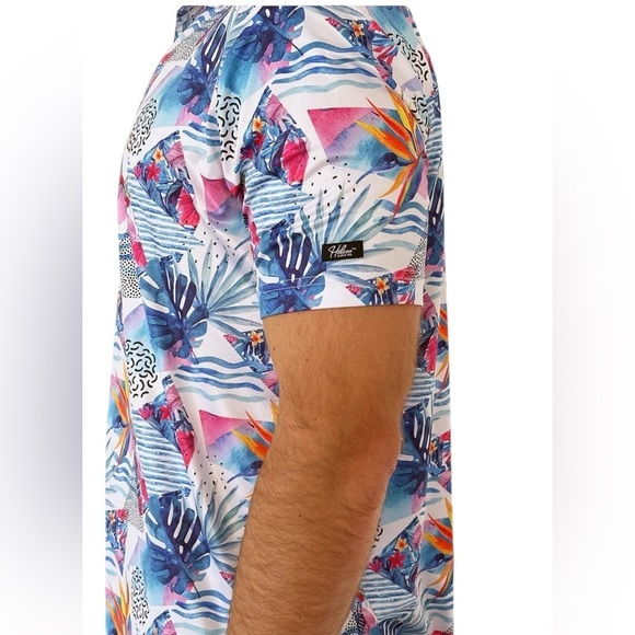HOLSON GOLF CO. The MICHAEL Good Shirts for Bad Golfers Tropical Print Polo (M) - Picture 9 of 13